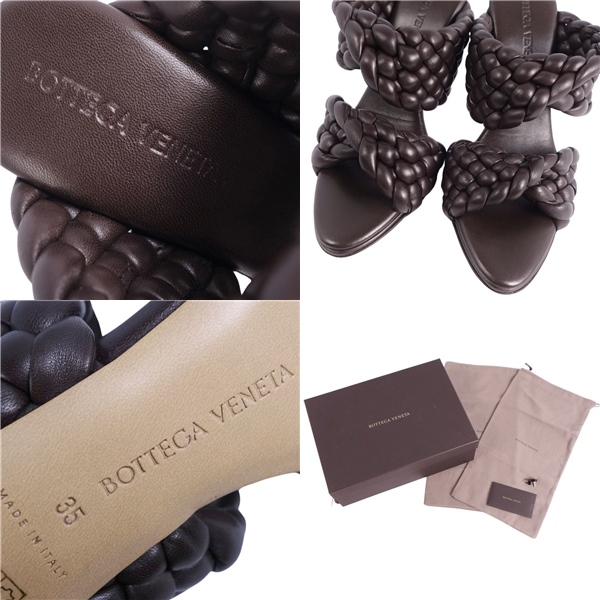  не использовался Bottega Veneta BOTTEGA VENETA сандалии сетка кожа каблук женский 35(22cm соответствует ) Brown ce07ed-rm20e32834