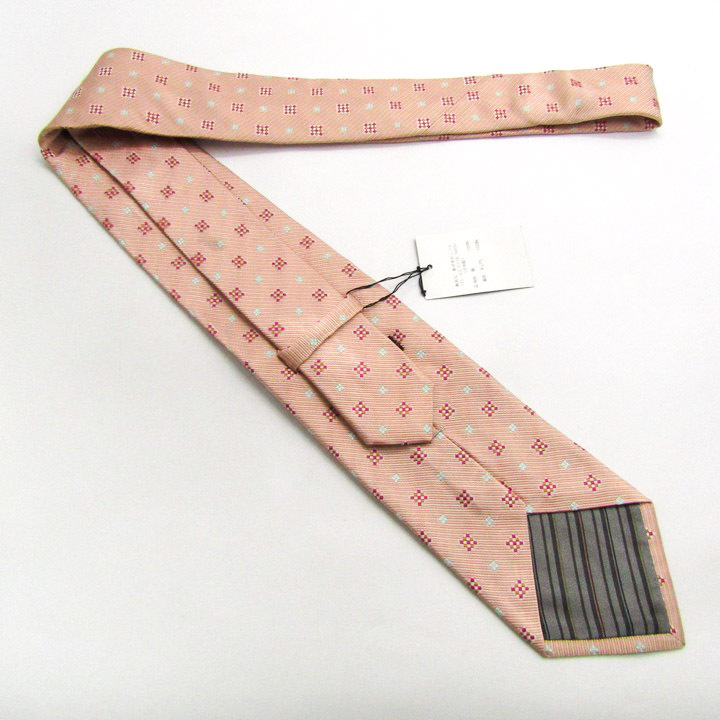 ニコル ブランド ネクタイ ストライプ柄 スクエア柄 未使用タグ付 PO メンズ ピンク NICOLE_画像3