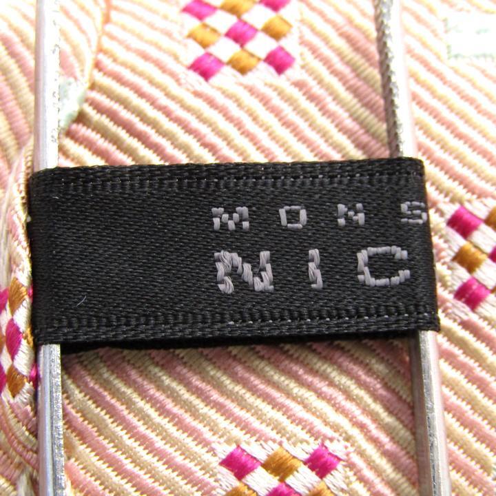 ニコル ブランド ネクタイ ストライプ柄 スクエア柄 未使用タグ付 PO メンズ ピンク NICOLE_画像4