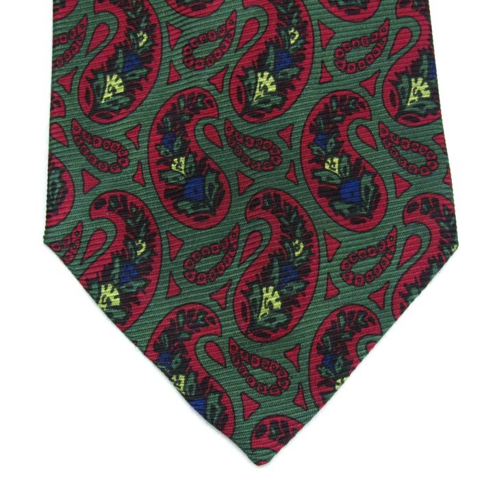 ラルフローレン ブランド ネクタイ 総柄 ペイズリー 幾何学模様 シルク PO メンズ カーキ Ralph Lauren_画像6