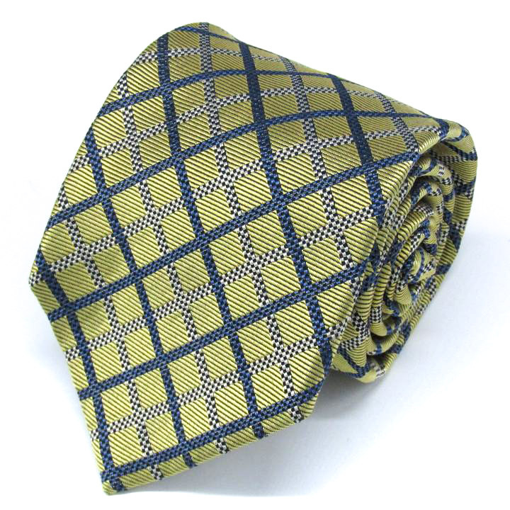  paul (pole) Stuart бренд галстук в клетку .. рисунок шелк сделано в Японии PO мужской хаки Paul Stuart