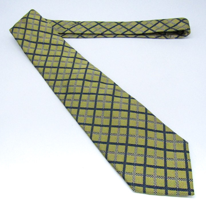  paul (pole) Stuart бренд галстук в клетку .. рисунок шелк сделано в Японии PO мужской хаки Paul Stuart