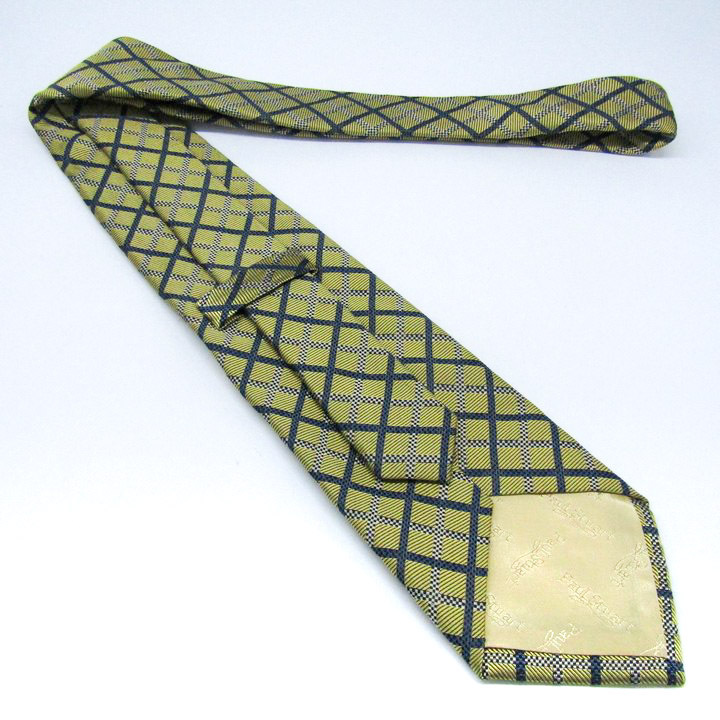  paul (pole) Stuart бренд галстук в клетку .. рисунок шелк сделано в Японии PO мужской хаки Paul Stuart