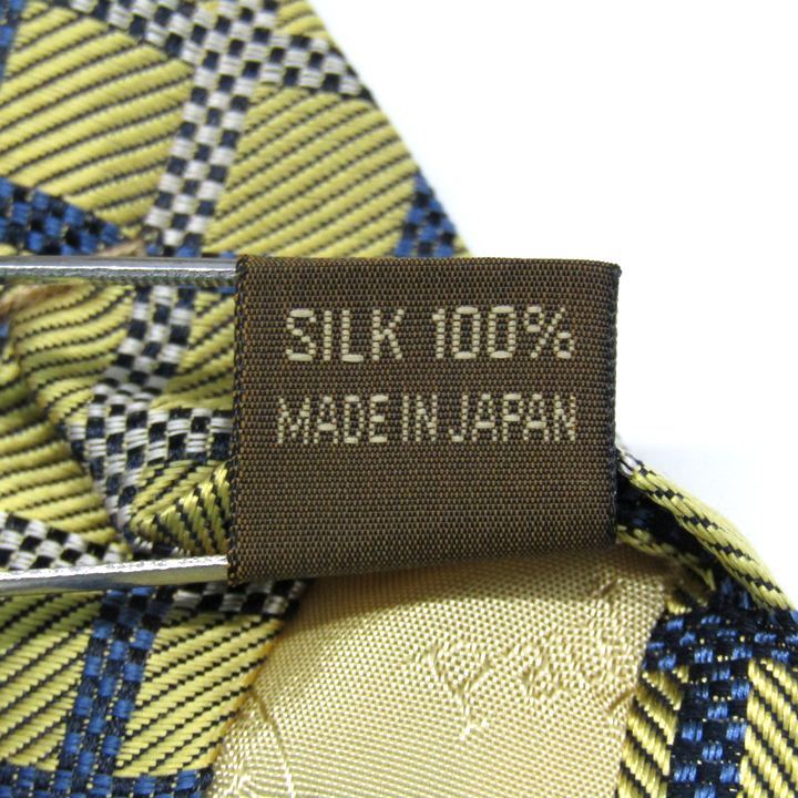  paul (pole) Stuart бренд галстук в клетку .. рисунок шелк сделано в Японии PO мужской хаки Paul Stuart