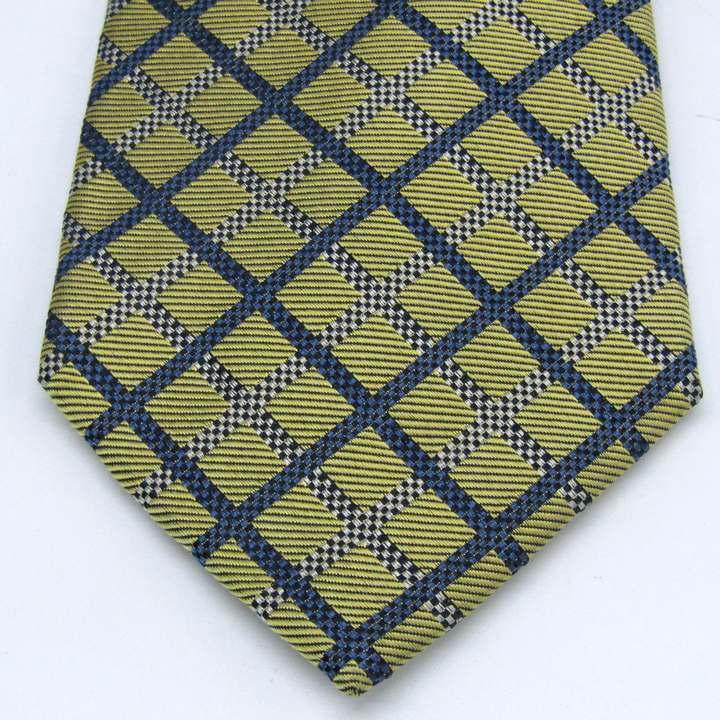  paul (pole) Stuart бренд галстук в клетку .. рисунок шелк сделано в Японии PO мужской хаки Paul Stuart