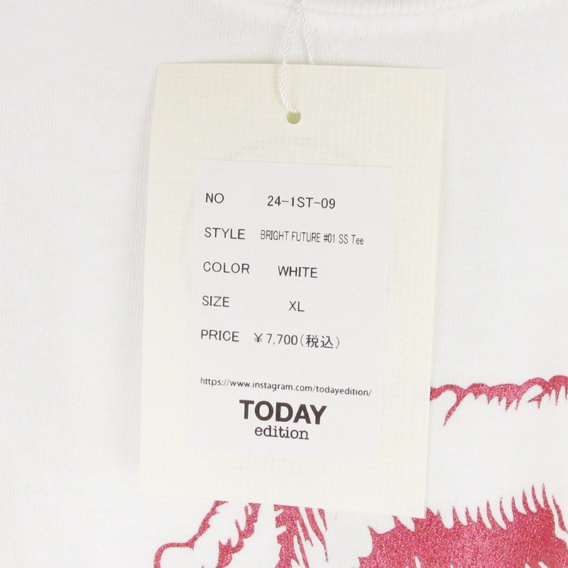 LST12638 today edition トゥデイエディション BRIGHT FUTURE 01 カットオフ Tシャツ 牡羊座 ホワイト XL 未使用(クリックポスト可)_画像6
