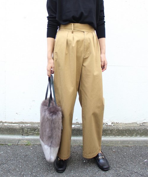 ∞ FRAMeWORK フレームワーク コンパクト チノ グルカ パンツ 38 ベージュ コットン チノパン ∞の画像3