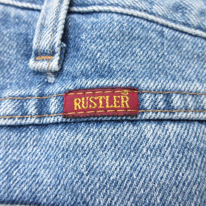 W38/古着 ラスラー ジーンズ メンズ コットン 紺 ネイビー デニム 25aug04 中古 ボトムス ジーパン Gパン ロング パンツ_画像4