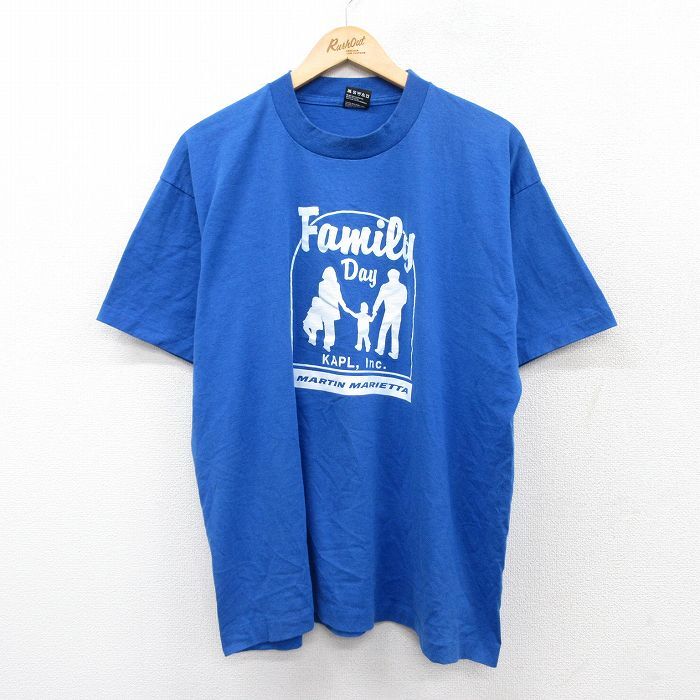 XL/古着 フルーツオブザルーム 半袖 ビンテージ Tシャツ メンズ 90s Family Day クルーネック 青 ブルー 25aug01 中古_画像1