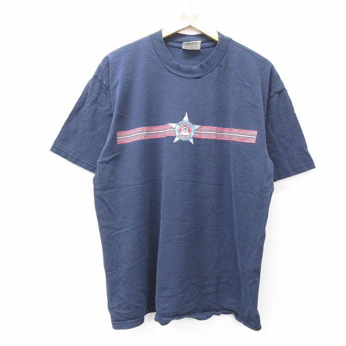 XL/古着 エアロポステール 半袖 ビンテージ Tシャツ メンズ 00s ワンポイントロゴ 犬 コットン クルーネック 紺 ネイビー 25aug19 中古_画像1