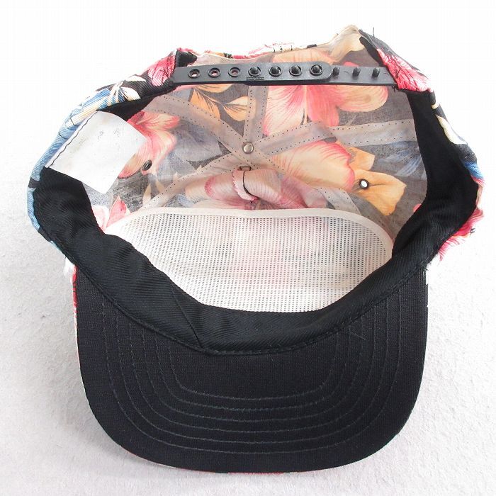 中古 キャップ 90s ニューホリンズ ハイビスカス 黒他 ブラック 25aug08_画像2