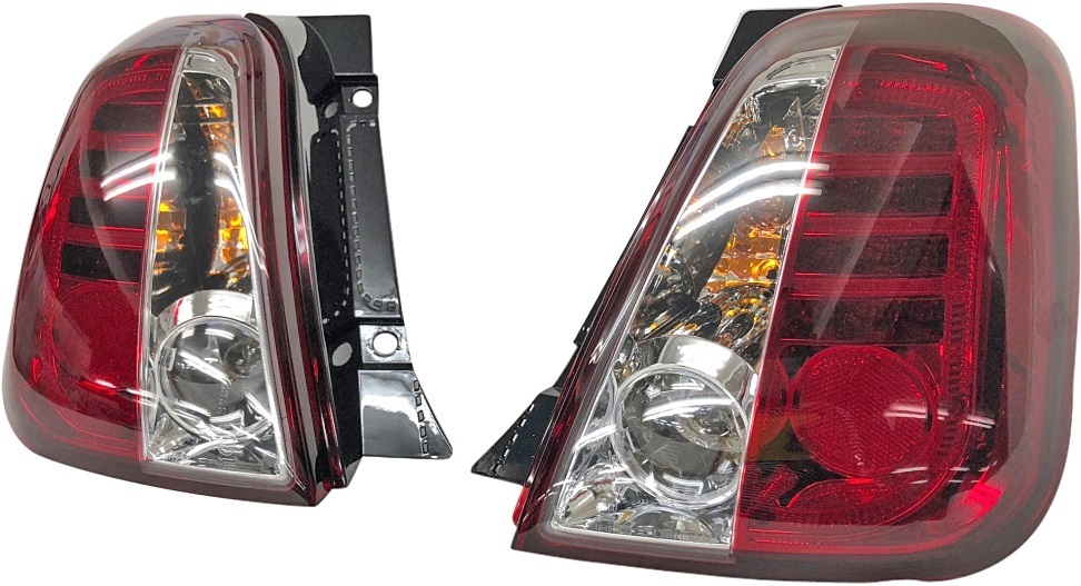 【M's】フィアット500 ABARTH500 (前期) AutoStyle LEDテールレンズ 左右 (クリア/レッド) オートスタイル アバルト パーツ FIAT 391137_画像1