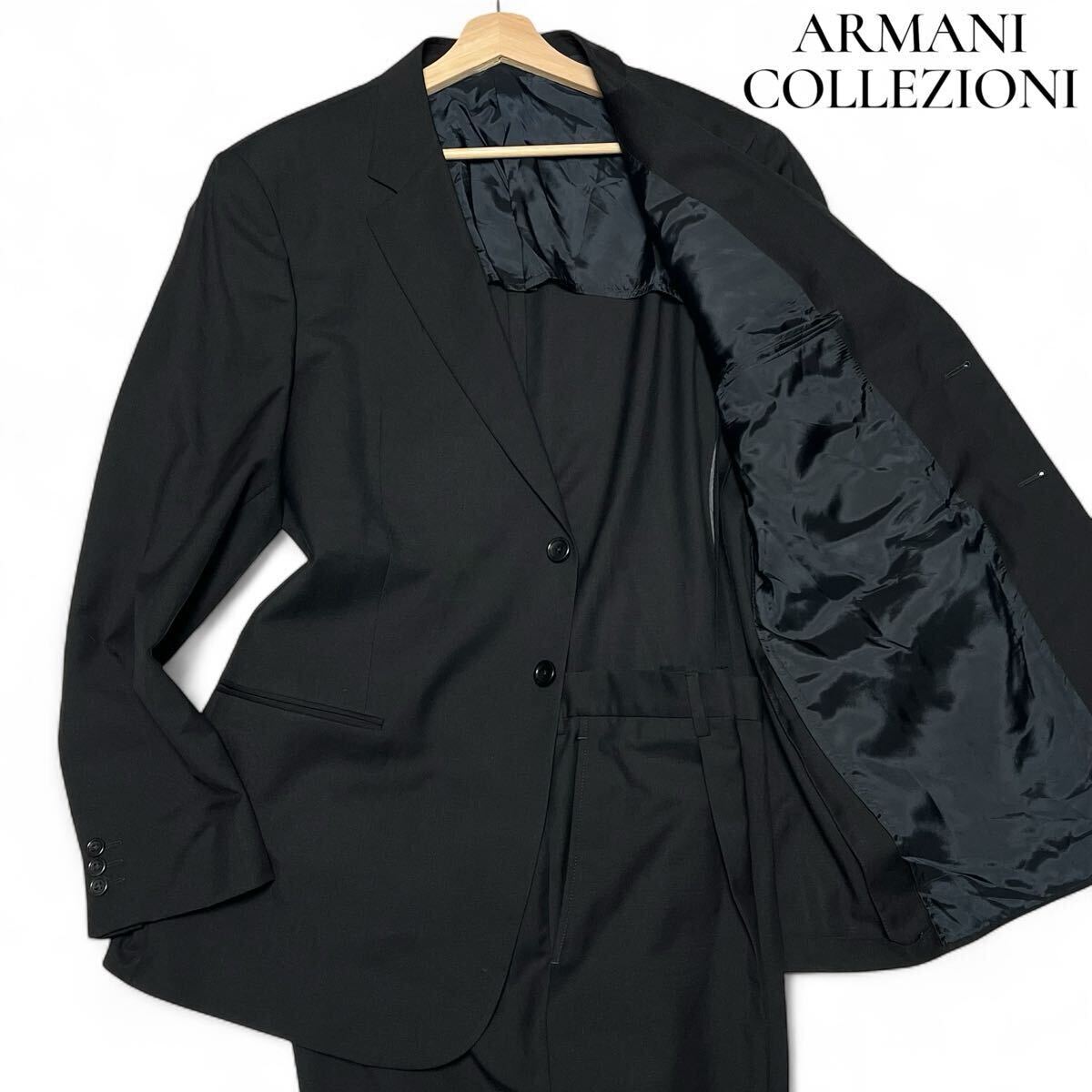 Giorgio Armani コレッチオーネ ブラックスーツジャケット 美麗品◎XXXLサイズ!!アルマーニコレッツォーニ【冠婚葬祭に最適