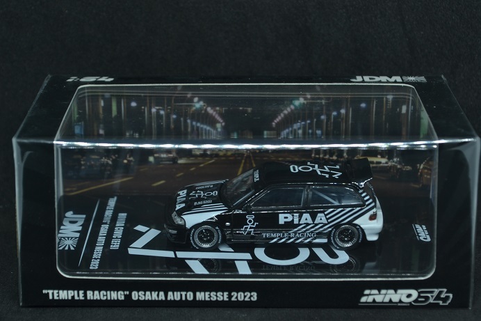 INNO MODELS 1/64 HONDA CIVIC EF9 TEMPLE RACING OSAKA AUTO MESSE 2023 イノ ホンダ シビック テンプルレーシング 大阪オートメッセ_画像1