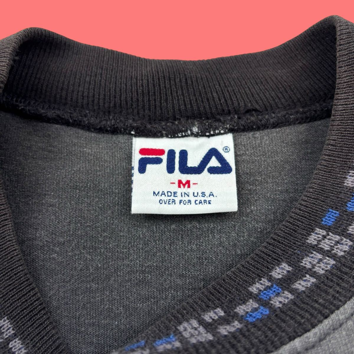 90s FILA Logo Long Sleeve Tee made in USA 90年代 フィラ ロゴ刺繍 ロングスリーブTシャツ ロンT アメリカ製 USA製 vintage ヴィンテージ_画像4