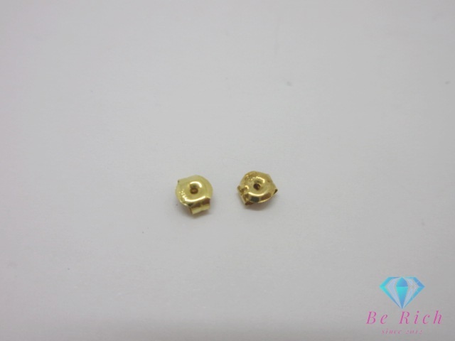 K18 YG カラーストーン 付 デザイン スタッド ピアス イエローゴールド 18金 750 寶石 ジュエリー アクセサリー 【中古】th13144