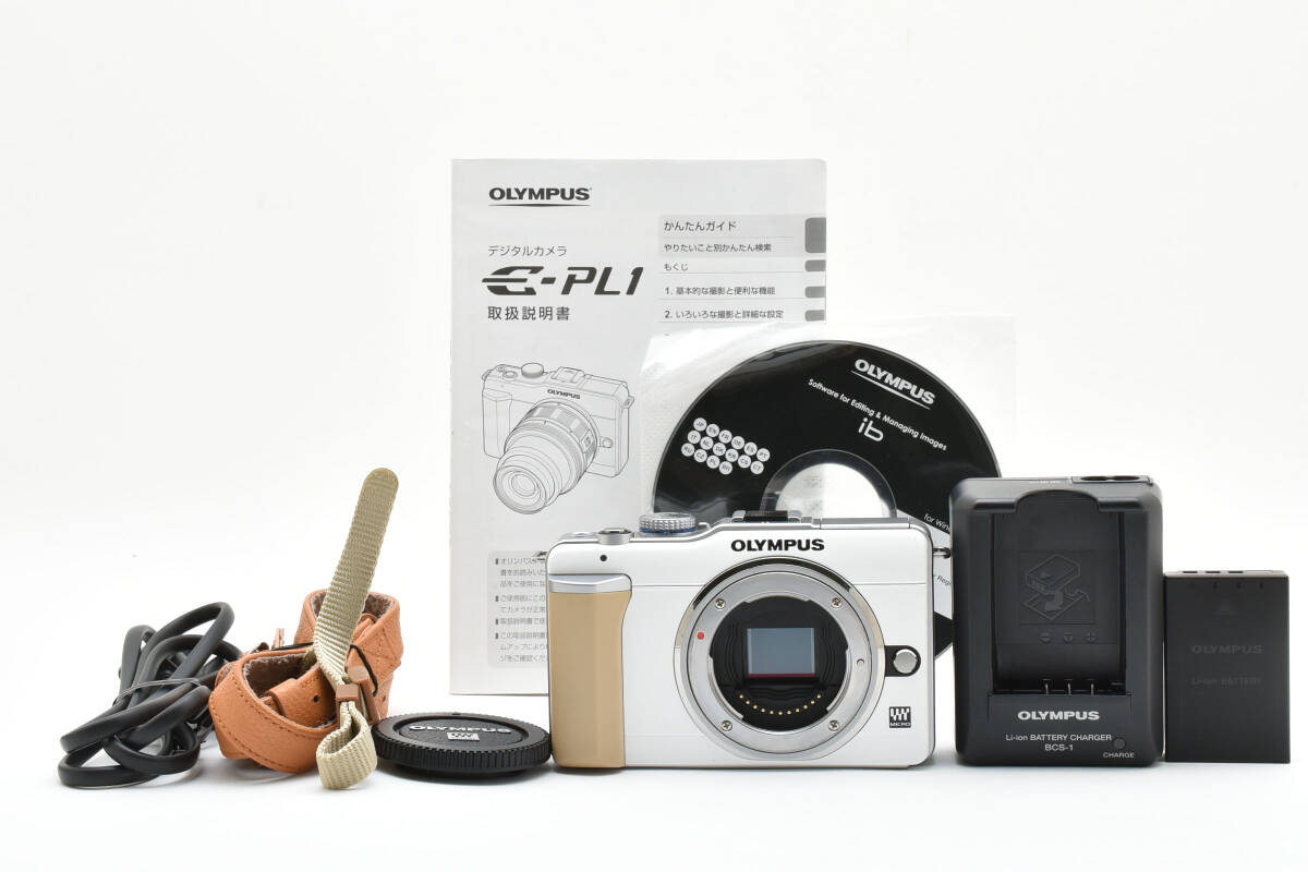 超美品 オリンパス ペン E-PL1 ミラーレスデジタルカメラボディ シャッター回数1579 ホワイト Olympus 054_画像1