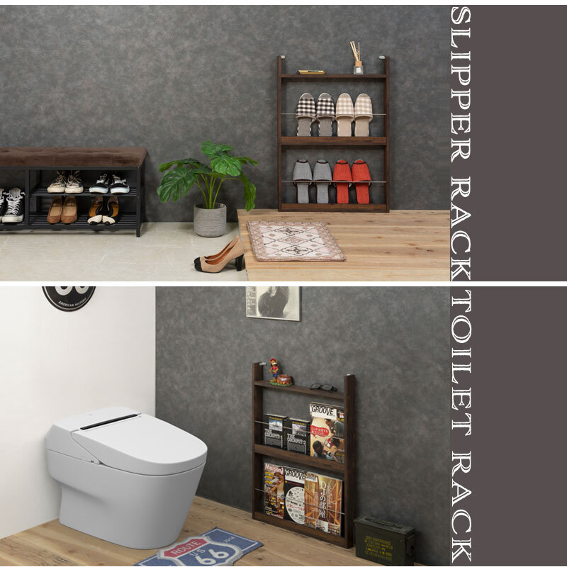  тонкий подставка для тапочек ширина 60cm подставка для журналов Brown fy-0116