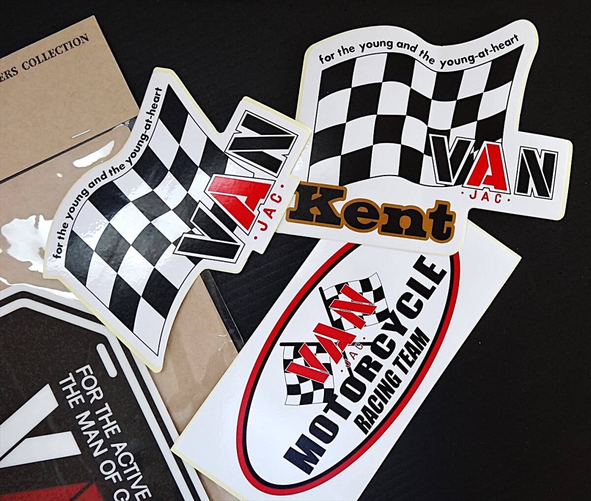 ★送料無料!! VAN JACKET ヴァンヂャケット F1ナンバープレート/チェッカーフラッグ二種/RACING TEAMステッカー四種タイプセット!!★