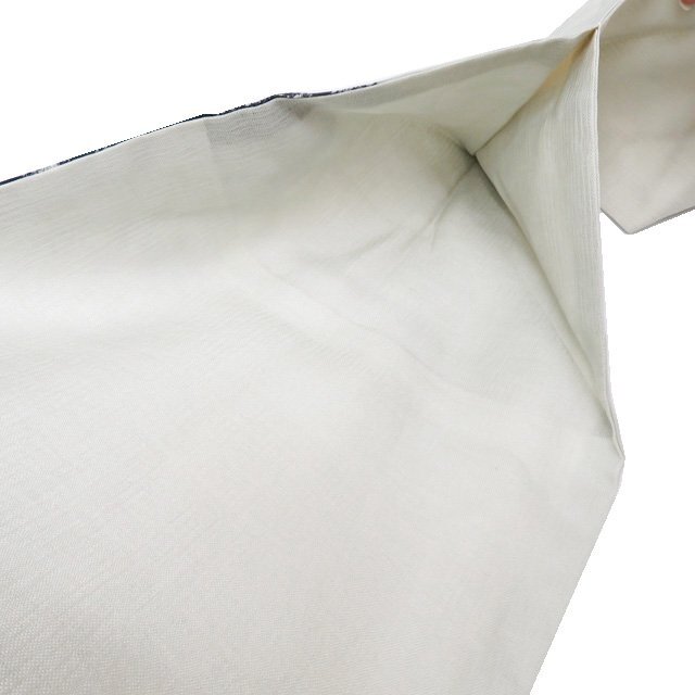 夏物 夏帯 名古屋帯 なごや帯 中古 リサイクル 正絹 カジュアル 仕立て上がり 作家物 落款 灰黄緑色 黒色 きもの北條 A1259-10_画像9