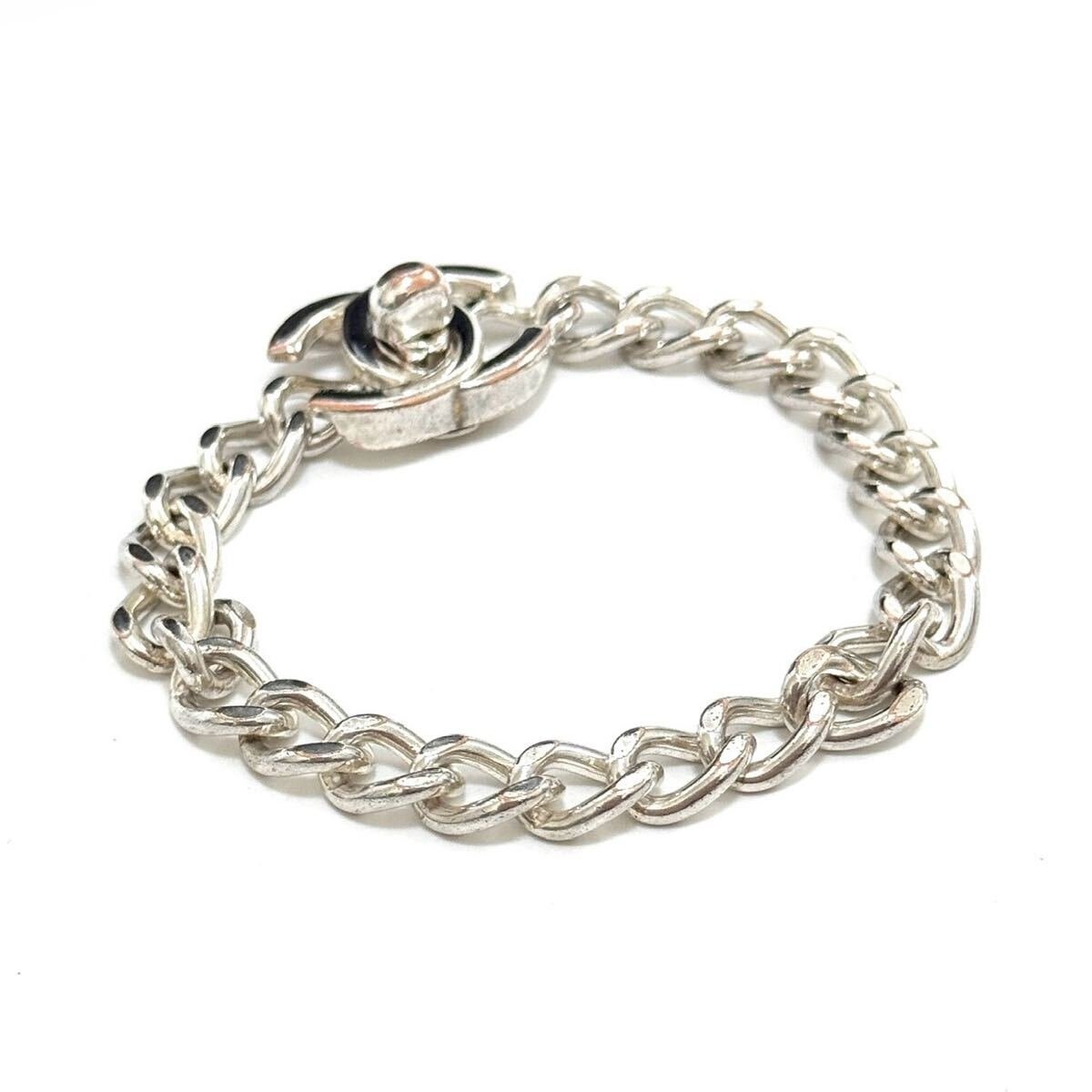 シャネル ブレスレット バングル ターンロック チェーン ココマーク シルバー 99A アクセサリー CHANEL_画像7