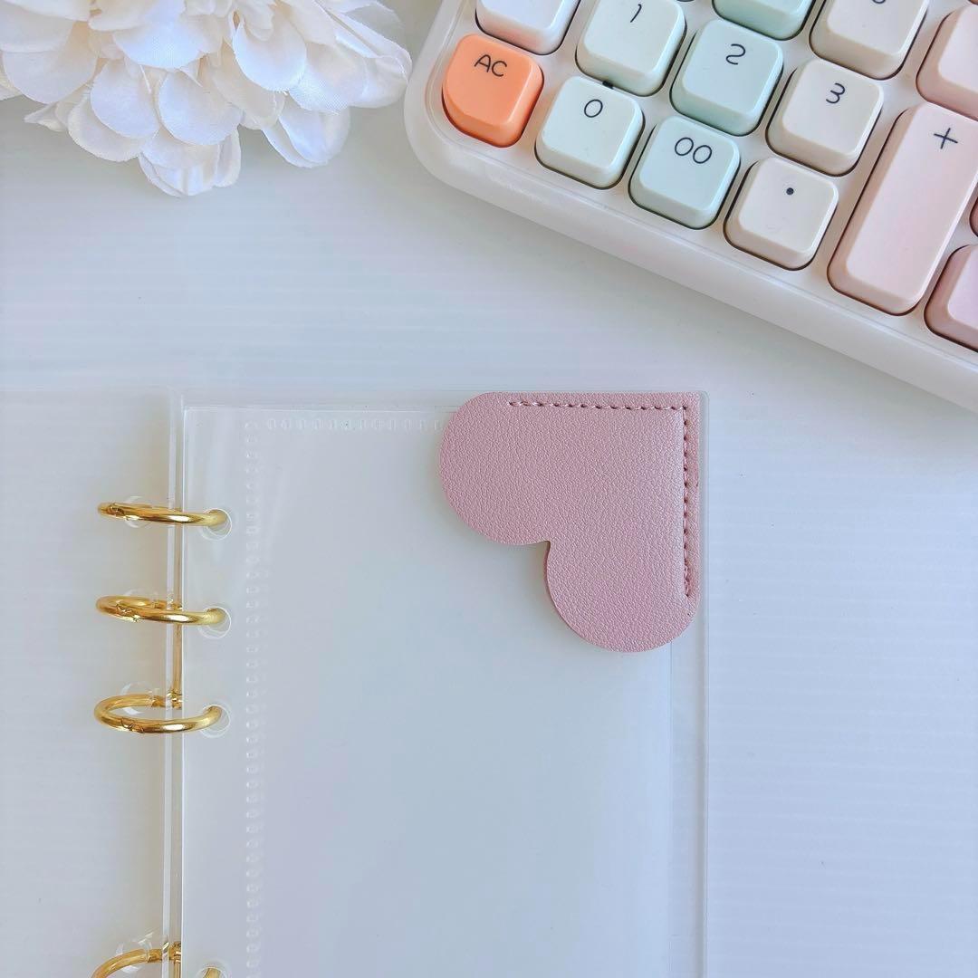 送料無料　新品　ハート　ブックマーク　しおり 5個セット　パステルカラー_画像3