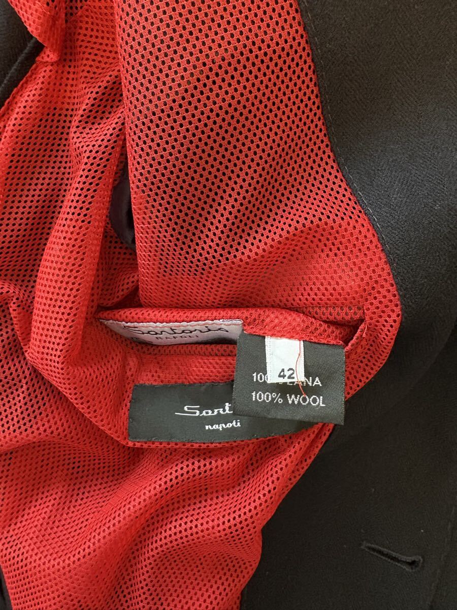 サルトリオ(Sartorio) ジャケット、3つボタン段返り、ウール、黒、サイズ42、袖口は本開き、秋冬アイテム、オーダー品、本物_画像7