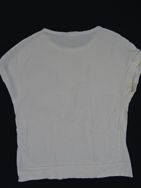 ZAMPA Tシャツ フレンチスリーブ 白 黒文字 レディース トップス 古着 USED Mサイズ_画像4
