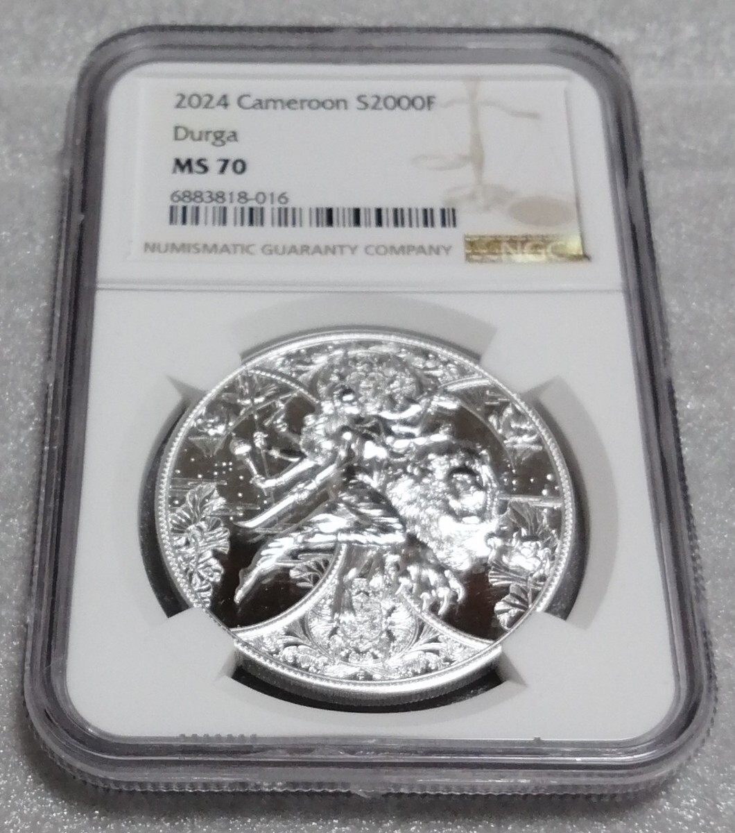 カメルーン 2024 ヒンズー教の戦いの女神 ドゥルガー 銀貨 NGC MS70 カメルーン 2024 ヒンズー教の戦いの女神 ドゥルガー 銀貨 NGC MS70