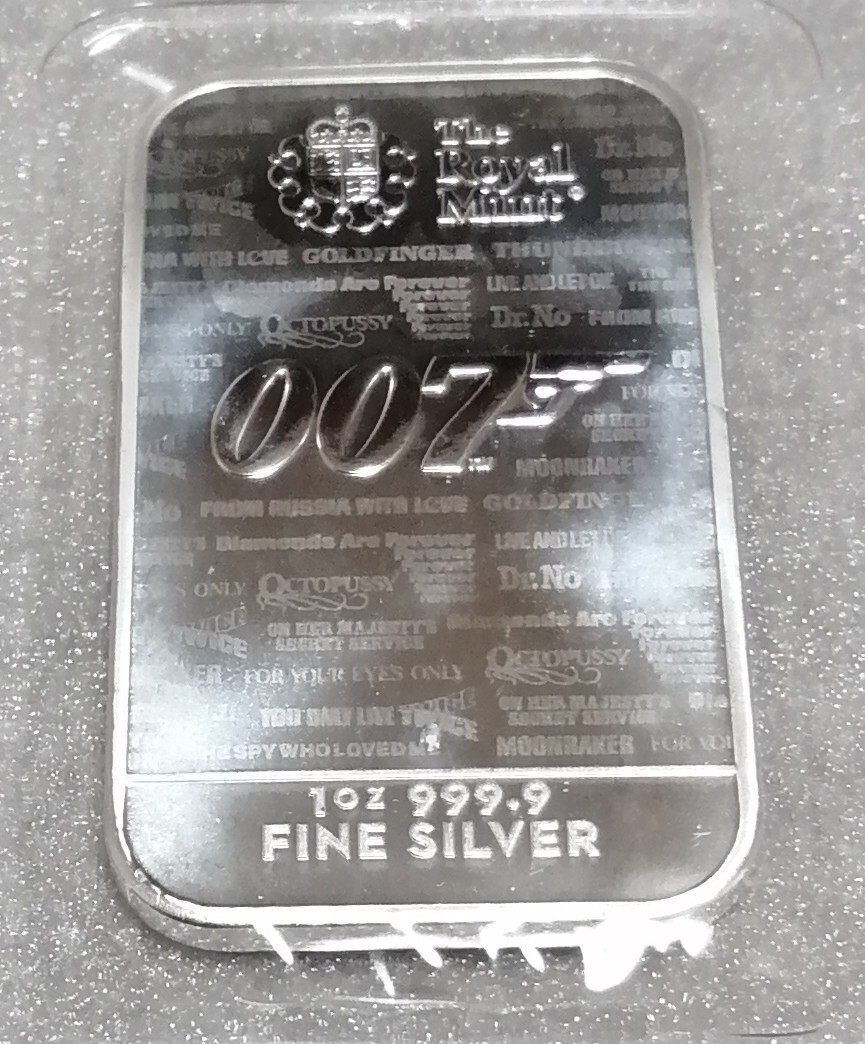 2020 ジェームズボンド 007 1oz 銀貨 NGC MS70 FR① イギリス 2020 ジェームズ・ボンド 007 純銀 1オンス バー アイテム1