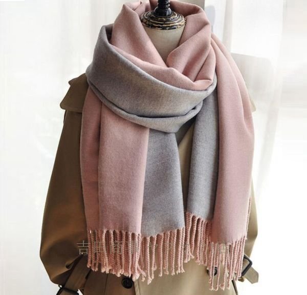 ☆新品 上質 大判 ストール 秋冬 エレガント オシャレ通勤防寒 カシミヤ リバーシブル仕様 ストール マフラー ピンク_画像3