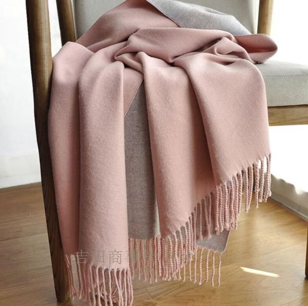 ☆新品 上質 大判 ストール 秋冬 エレガント オシャレ通勤防寒 カシミヤ リバーシブル仕様 ストール マフラー ピンク_画像1