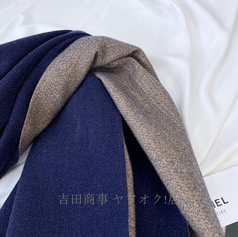 ☆新品 秋冬 定番 上質大判 カシミヤ マフラー ストール 大人 最高の肌ざわり カーキ_画像9