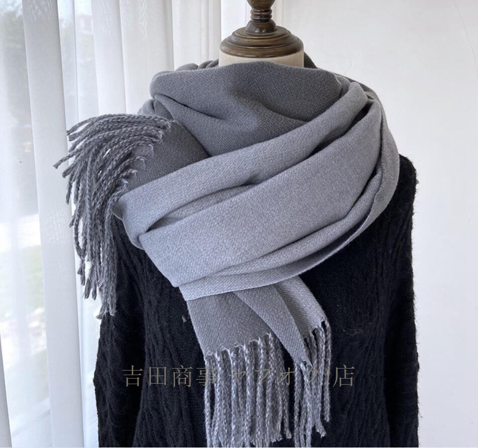 ☆新品 秋冬 定番 上質大判 カシミヤ マフラー ストール 大人 最高の肌ざわり カーキ_画像6