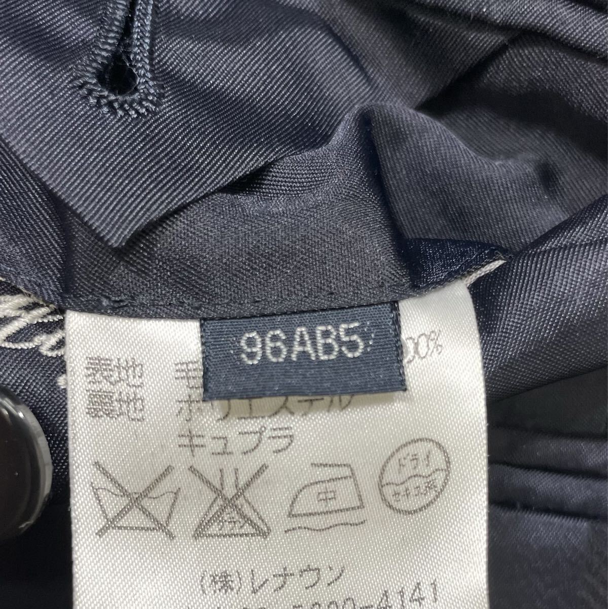 335 高級感 Aquascutum アクアスキュータム メタルボタン ブレザー ダブルジャケット AB5 紺ブレ ビジネス オフィス ダークネイビー 50829J_画像7