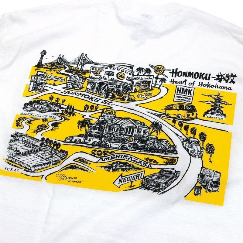 MOON 本牧 マップ Tシャツ Sサイズ MOONEYES yokohama 横浜 地図 ムーンアイズ ホワイト 送料込み FLAT 4 Ver VW フォルクスワーゲン_画像4