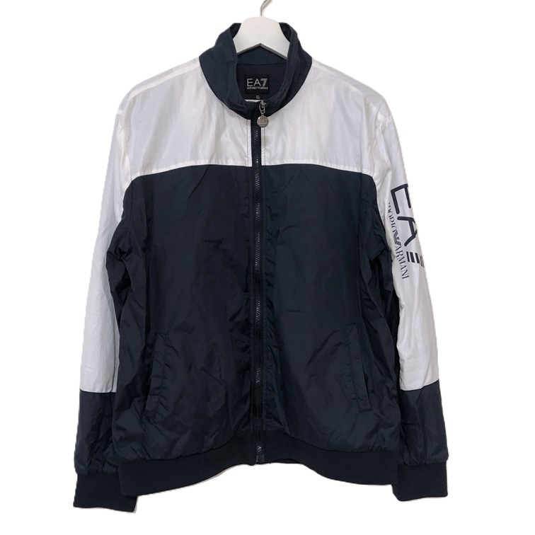 EMPORIO ARMANI エンポリオ アルマーニ ナイロン ジャージ セットアップ XLサイズ 白×ネイビー