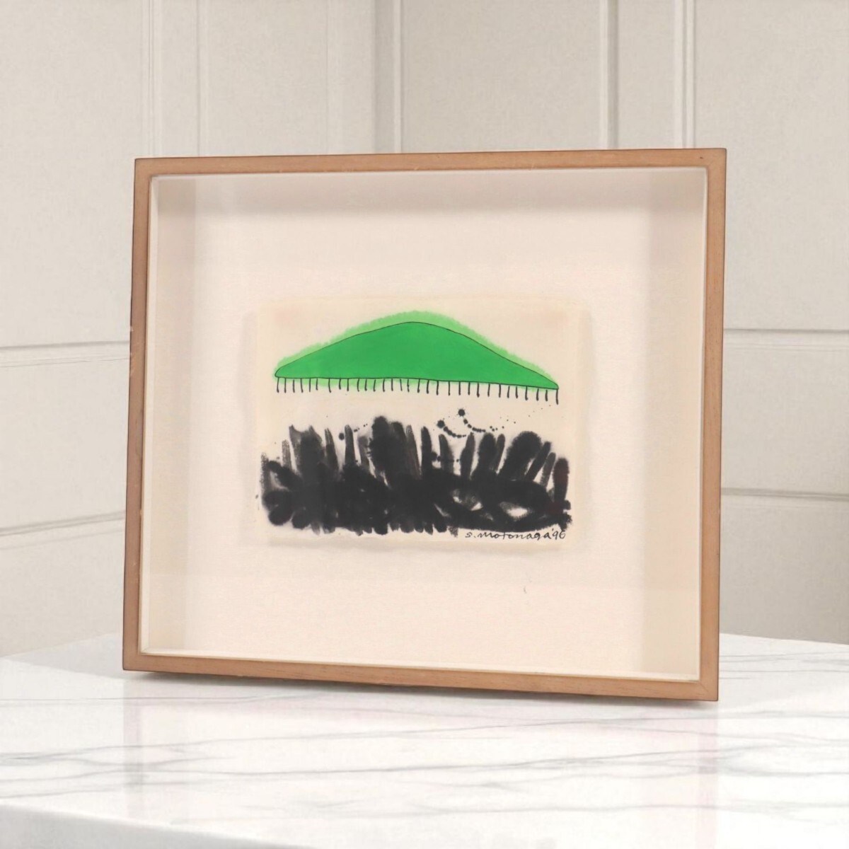 真作 元永定正 1996年水彩「無題」画寸20cm×14cm 三重県出身 前衛美術作家 浜辺万吉、吉原治良に師事 読むだけで楽しくなるタイトル 11323_画像10