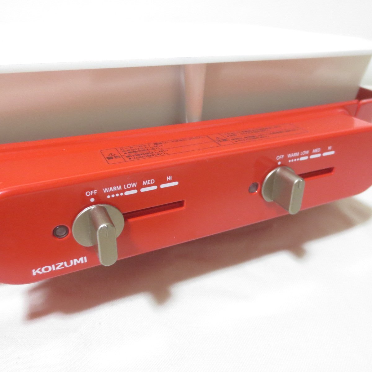 D225 美品 KOIZUMI コイズミ セパレートグリラー KSG-1200 レッド ホットプレート 【同梱×】_画像9