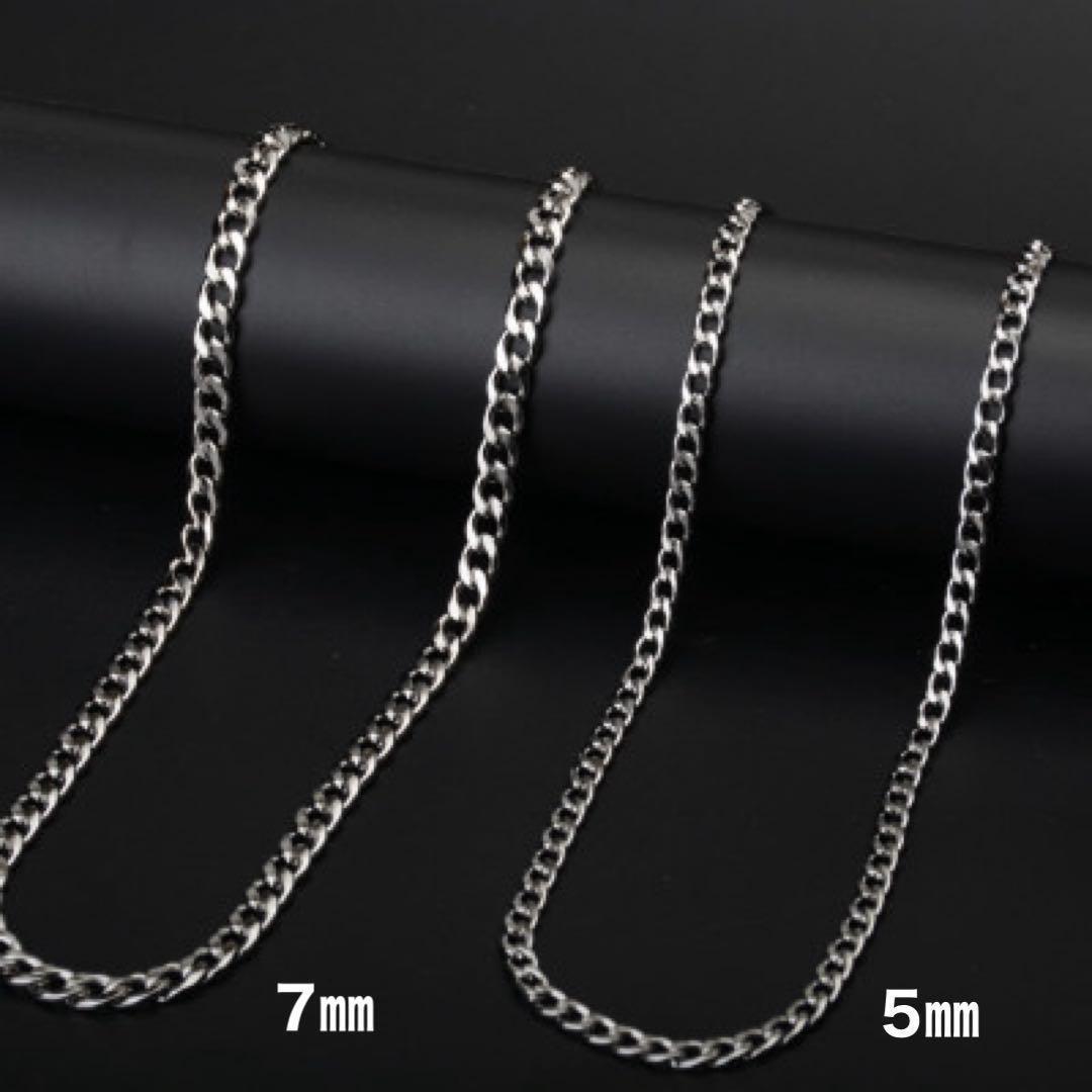喜平　シルバー　チェーンネックレス　男女兼用　シンプル　長(zhǎng)60㎝　幅5㎜　チタン