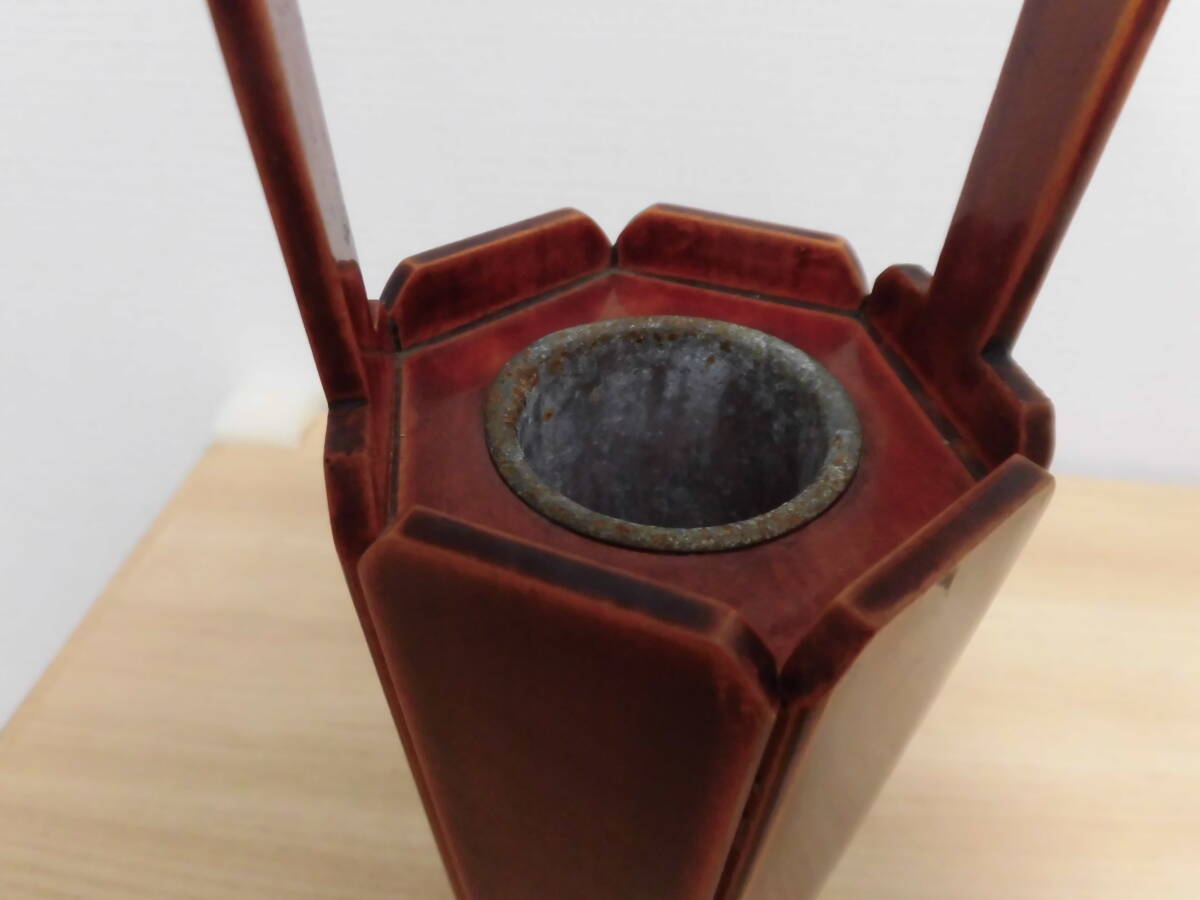 ★中古品　現状品★昭和レトロ　アンティーク★木製　手桶型花瓶　一輪挿し　花瓶　花器　和　和風　素朴★1個_画像5