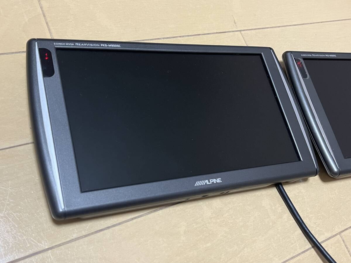 アルパイン ALPINE PKG-M900SC 9インチWVGAモニター 2臺セット 新品映像分配ケーブル 新品電源配線