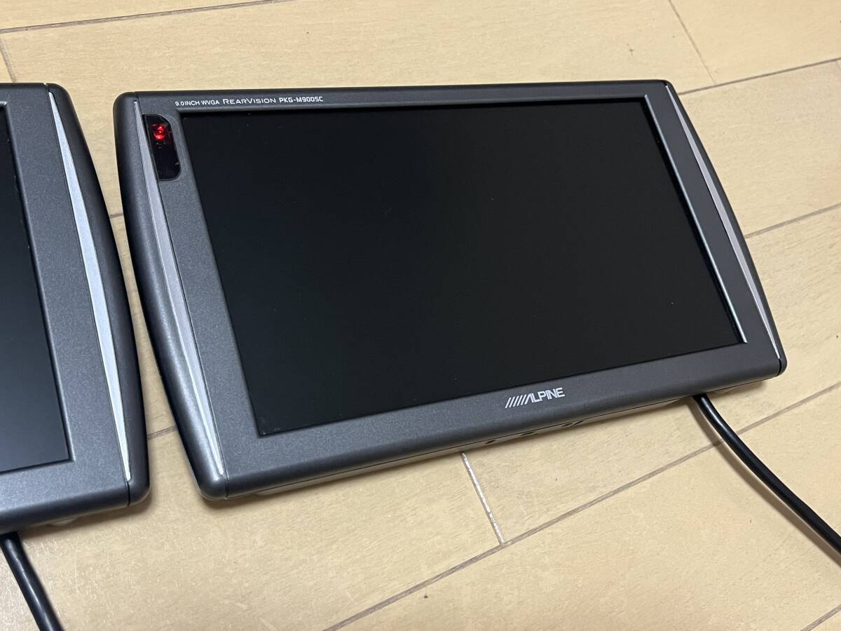 アルパイン ALPINE PKG-M900SC 9インチWVGAモニター 2臺セット 新品映像分配ケーブル 新品電源配線