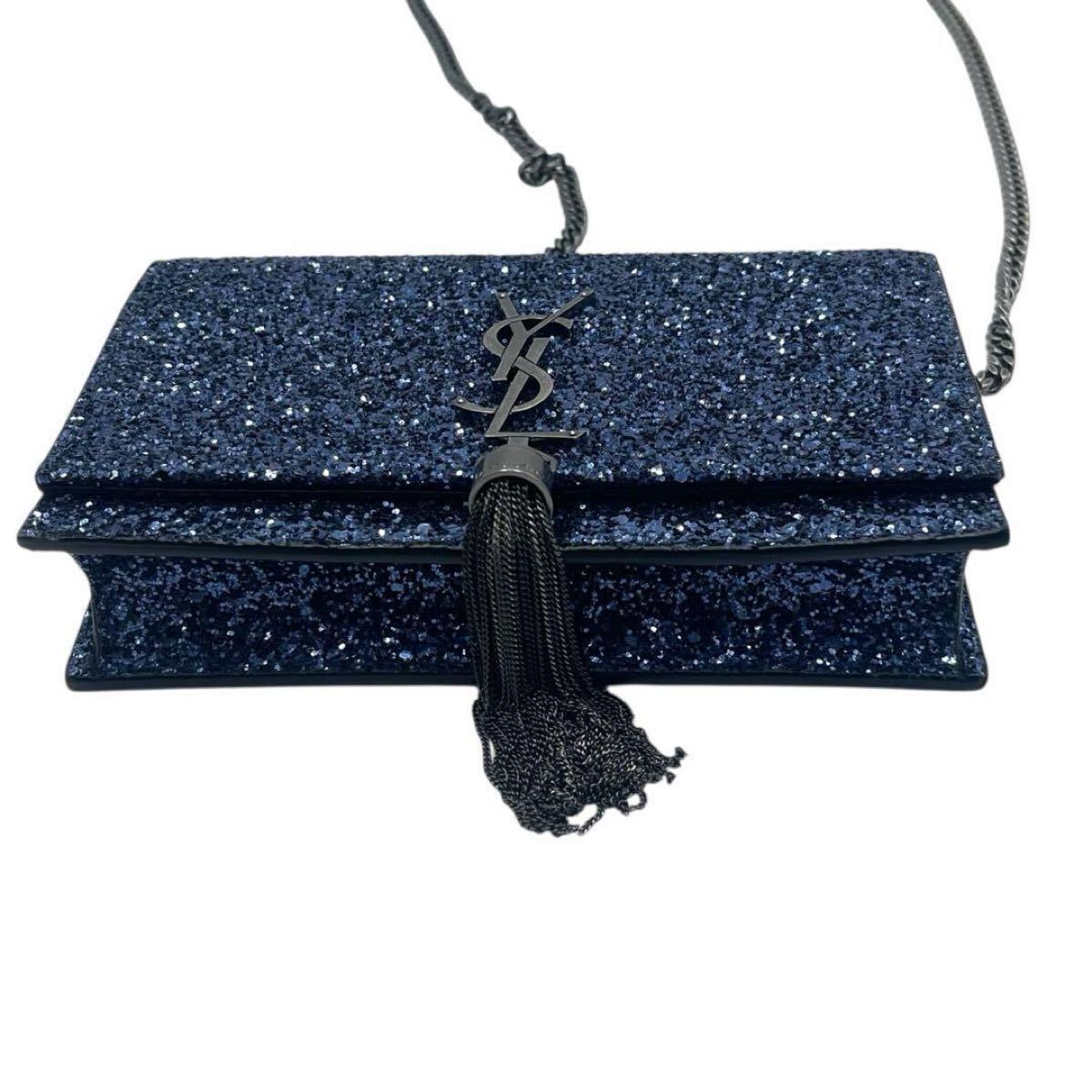 SAINT LAURENT サンローラン ケイト チェーンウォレット ショルダーバッグ 452159 ブルー