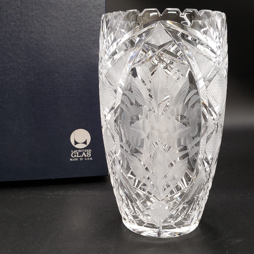 LAUSITZER GLAS crystal цветок основа высота примерно 25cm ваза для цветов ваза цветок inserting цветок бутылка retro стеклянный прозрачный crystal стекло [100f184]