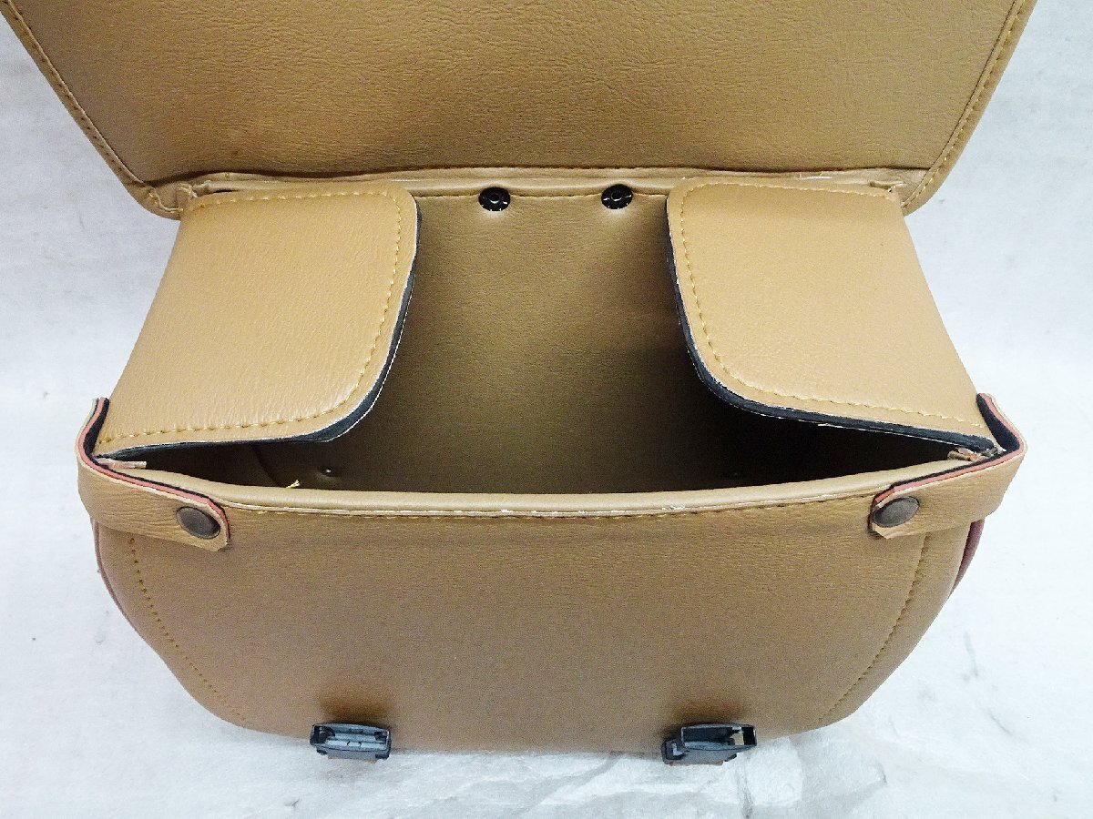 現品 バイク用サイドバック シングル6L モカブラウン フェニックス柄 スタットレス バイク_画像4