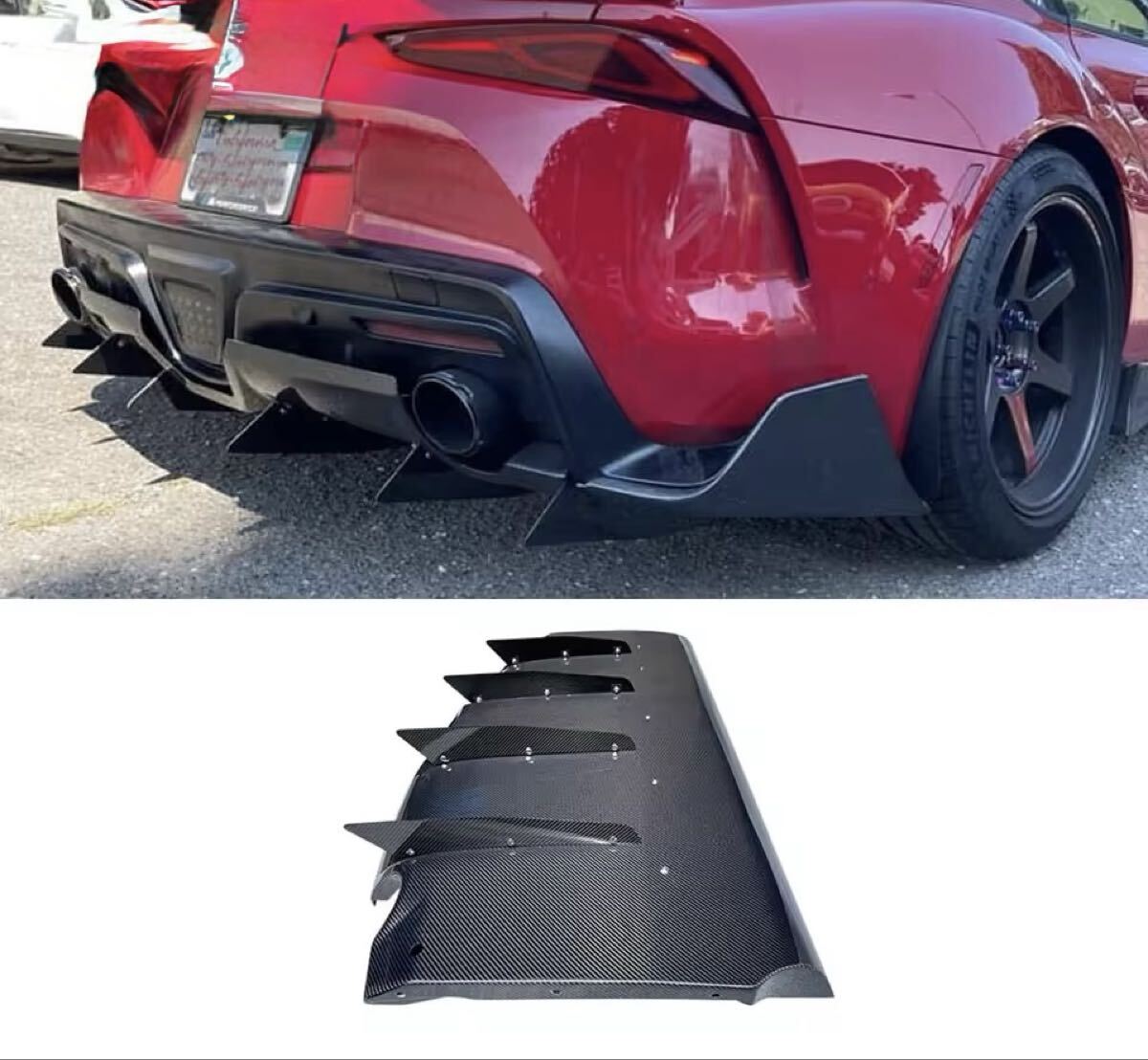 トヨタ Gr スープラ A90A91Mk5 Vスタイル リアルカーボンフアイバー製リアディフューザー_画像3