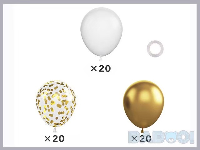 ホワイト ゴールド パーティーバルーン 3種セット 誕生日 記念日 金色 ゴールド バースデー イベント 推し活 サプライズ 風船_画像2