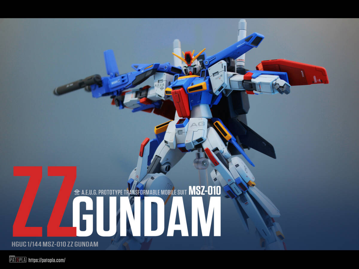 ガンプラ完成品　HG ZZガンダム全塗装スタイル改修完成品　発光ギミック ガンプラ完成品 HG ZZガンダム全塗装スタイル改修完成品 発光