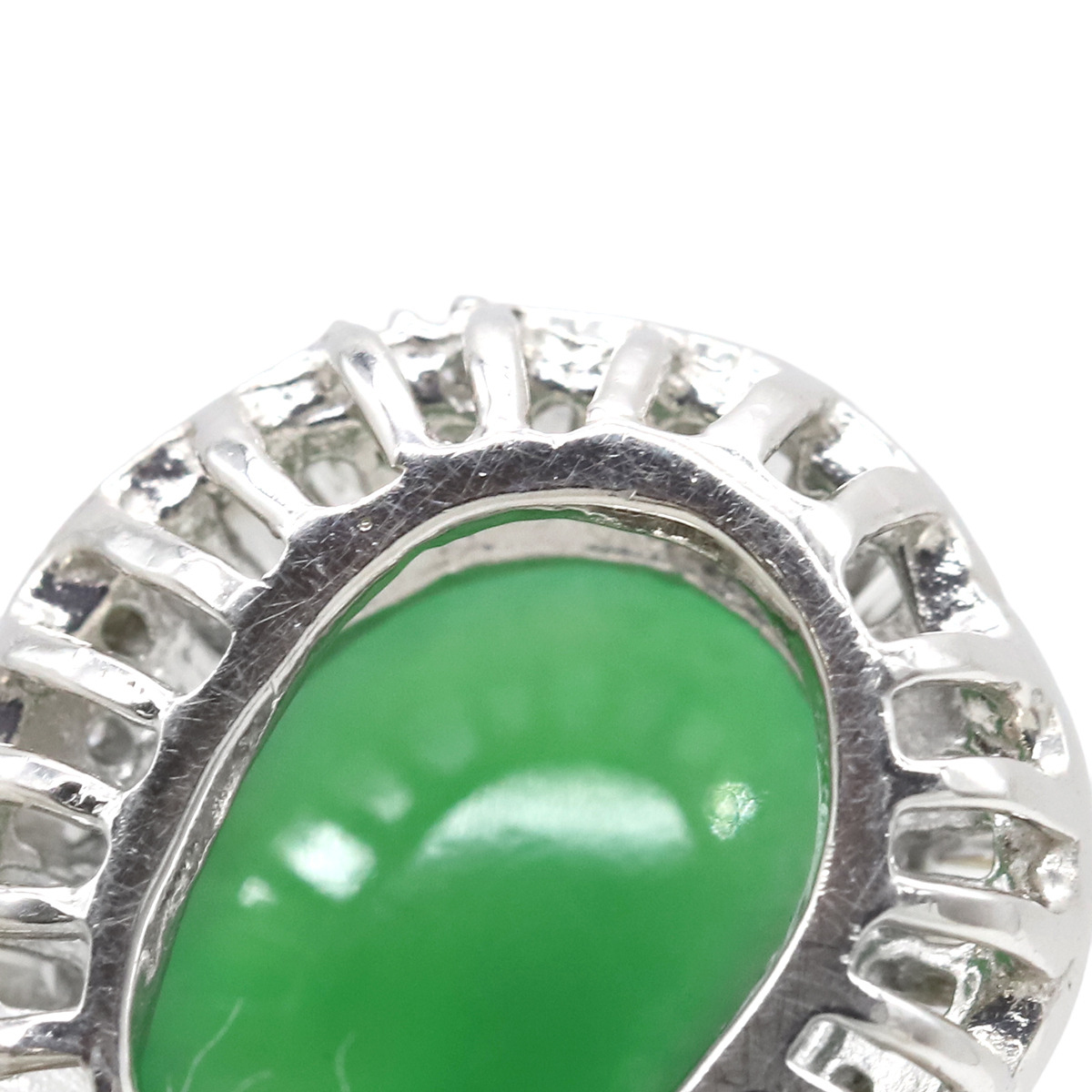 ペンダントトップ ヒスイ ダイヤ Pt900 シルバー 翡翠 緑_画像4